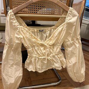 Ciao Lucia Ivory Peasant Top XS